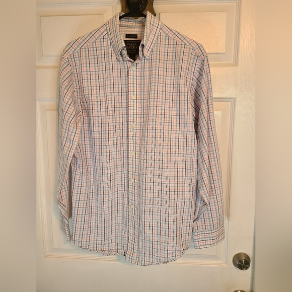 (1126) Jos. A. Banks Men's Classic Oxford Dress Shirt, Size: Small Color: Stripe - Picture 3 of 14